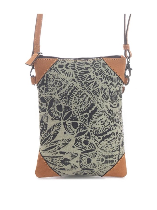 Myra Bag Handbags - NWT Handcrafted Green Canvas & Leather Crossbody Bag